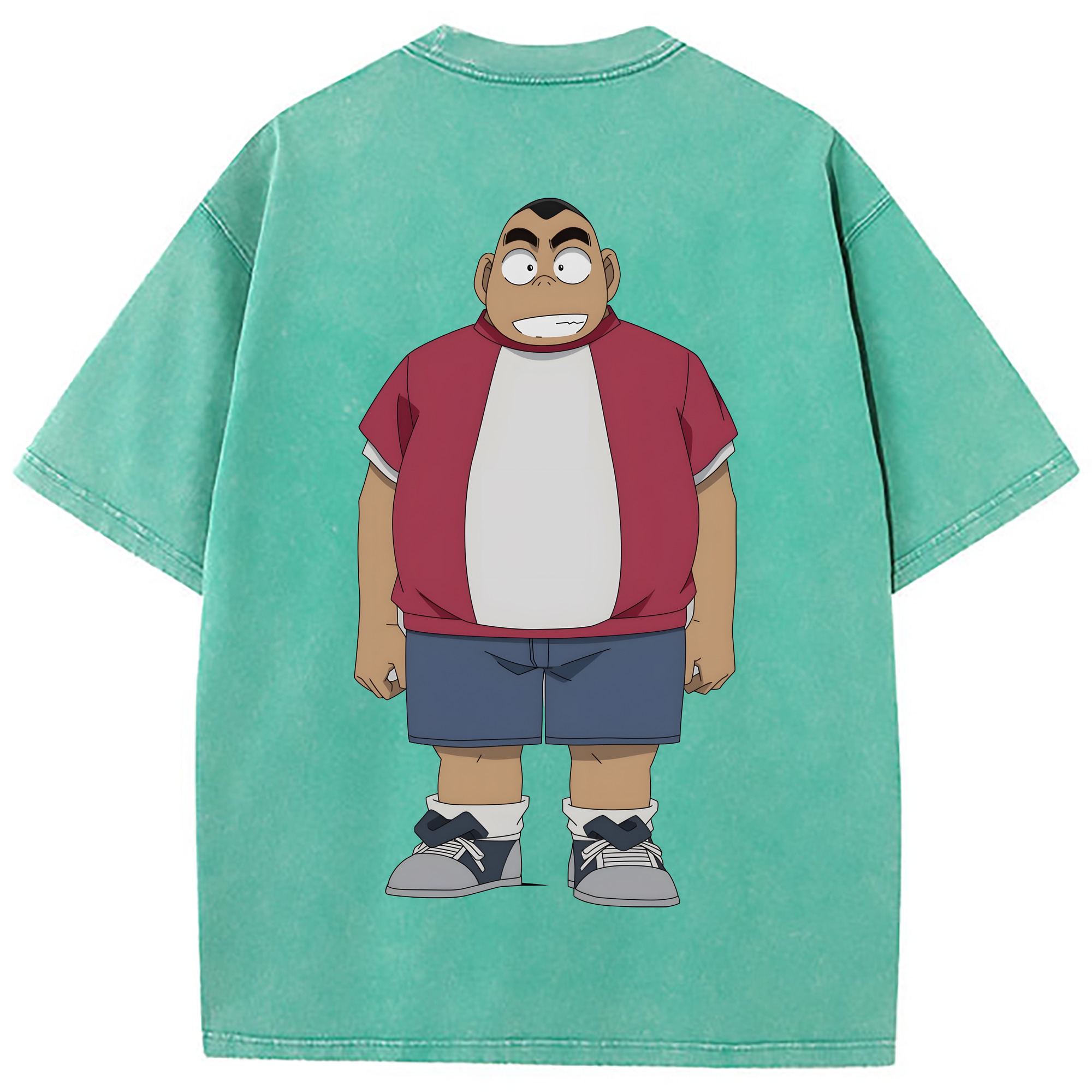 （画像用） 名探偵コナン 小嶋 元太 こじま げんた Detective Conan Kojima Genta 綿100% ヴィンテージ風 半袖Tシャツ（背面プリント）